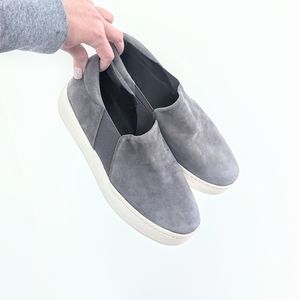 Vince Warren slip-on platform suede sneakers in grey